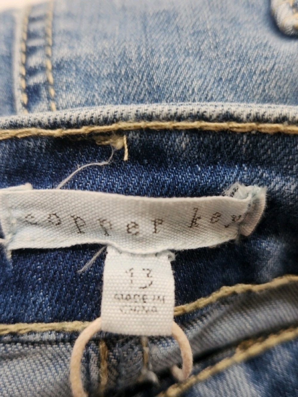 Copper Key Juniors size 13 cuffed blue Stretch jean shorts NWT 0 3 - Picture 4 of 9